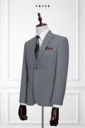 390 Bộ Vest Xám Tiêu Phối Màu 2 Nút #2